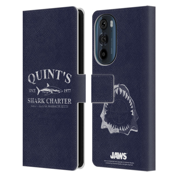 Jaws I Key Art Quint's Shark Charter Leather Book Wallet Case Cover For Motorola Edge 30