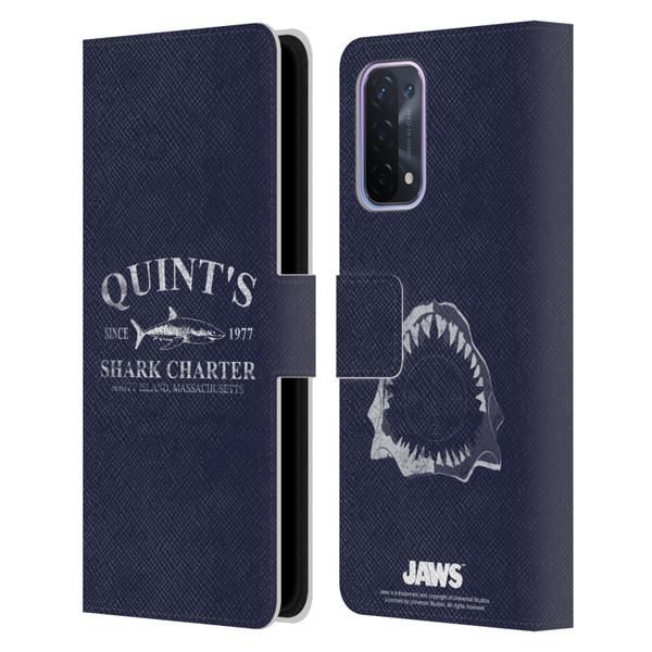 Jaws I Key Art Quint's Shark Charter Leather Book Wallet Case Cover For OPPO A54 5G