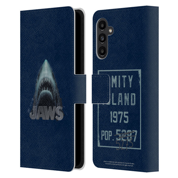 Jaws I Key Art Illustration Leather Book Wallet Case Cover For Samsung Galaxy A13 5G (2021)
