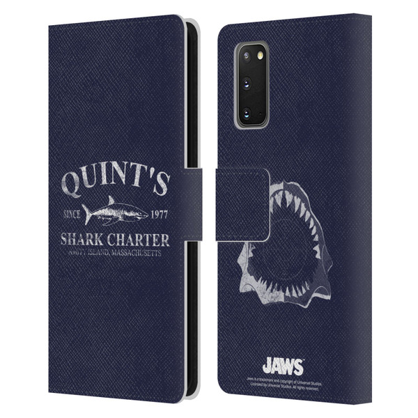 Jaws I Key Art Quint's Shark Charter Leather Book Wallet Case Cover For Samsung Galaxy S20 / S20 5G