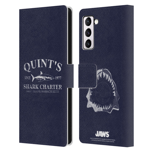 Jaws I Key Art Quint's Shark Charter Leather Book Wallet Case Cover For Samsung Galaxy S21+ 5G