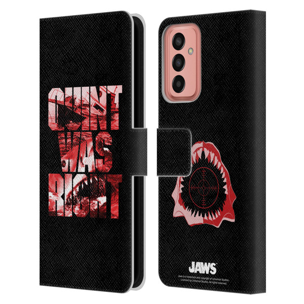 Jaws I Key Art Quint Was Right Leather Book Wallet Case Cover For Samsung Galaxy M13 (2022)