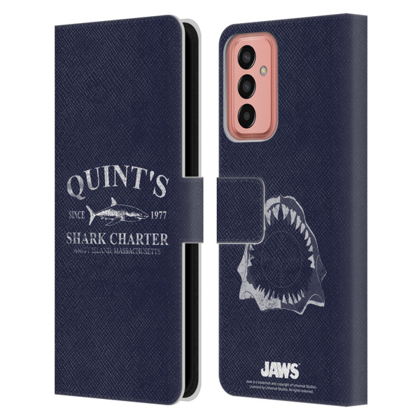 Jaws I Key Art Quint's Shark Charter Leather Book Wallet Case Cover For Samsung Galaxy M13 (2022)