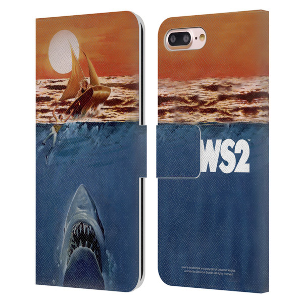Jaws II Key Art Sailing Poster Leather Book Wallet Case Cover For Apple iPhone 7 Plus / iPhone 8 Plus