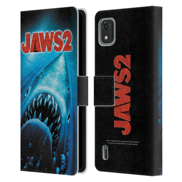 Jaws II Key Art Swimming Poster Leather Book Wallet Case Cover For Nokia C2 2nd Edition