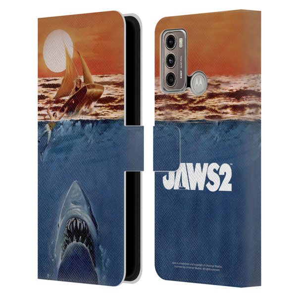 Jaws II Key Art Sailing Poster Leather Book Wallet Case Cover For Motorola Moto G60 / Moto G40 Fusion