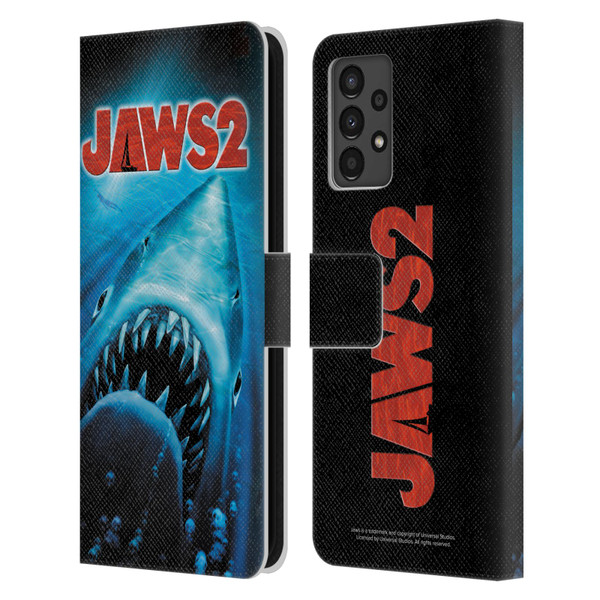 Jaws II Key Art Swimming Poster Leather Book Wallet Case Cover For Samsung Galaxy A13 (2022)