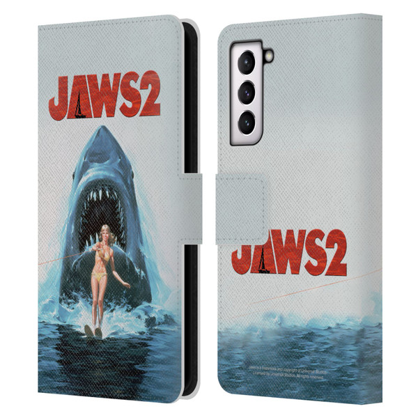 Jaws II Key Art Wakeboarding Poster Leather Book Wallet Case Cover For Samsung Galaxy S21 5G