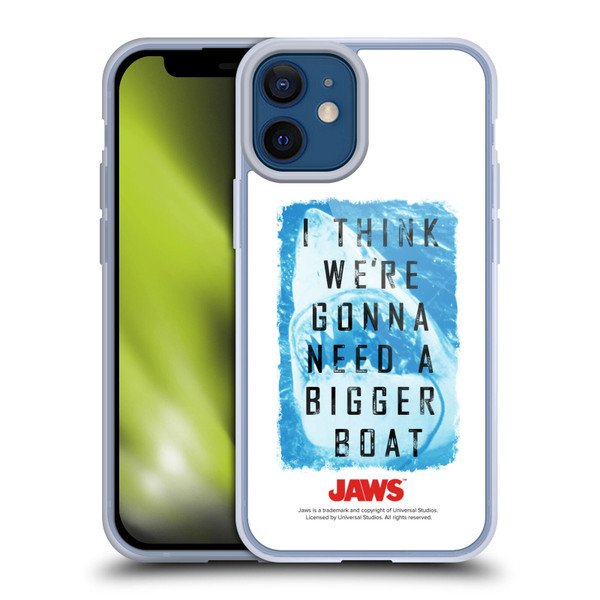 Jaws I Key Art Bigger Boat 2 Soft Gel Case for Apple iPhone 12 Mini