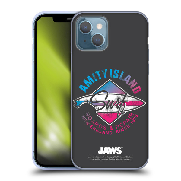 Jaws I Key Art Surf Soft Gel Case for Apple iPhone 13