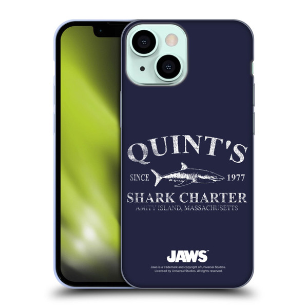 Jaws I Key Art Quint's Shark Charter Soft Gel Case for Apple iPhone 13 Mini