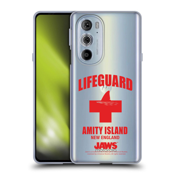 Jaws I Key Art Lifeguard Soft Gel Case for Motorola Edge X30