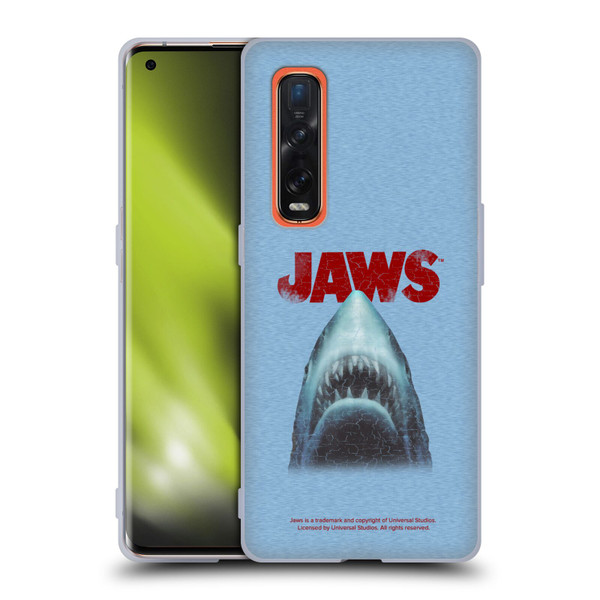 Jaws I Key Art Grunge Soft Gel Case for OPPO Find X2 Pro 5G