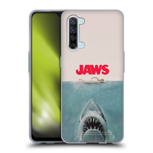 Jaws I Key Art Poster Soft Gel Case for OPPO Find X2 Lite 5G