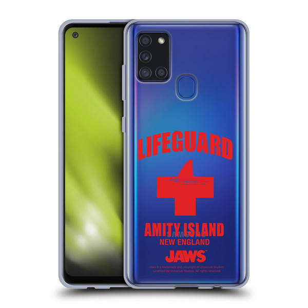 Jaws I Key Art Lifeguard Soft Gel Case for Samsung Galaxy A21s (2020)