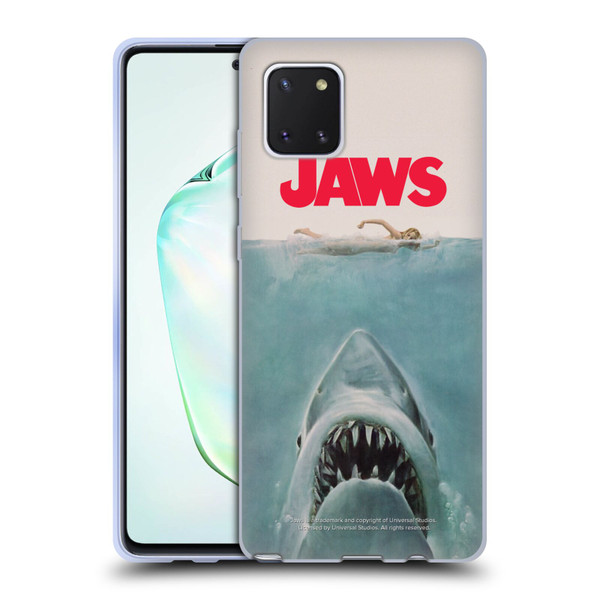 Jaws I Key Art Poster Soft Gel Case for Samsung Galaxy Note10 Lite