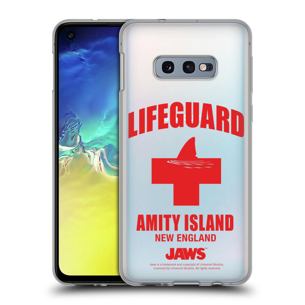 Jaws I Key Art Lifeguard Soft Gel Case for Samsung Galaxy S10e