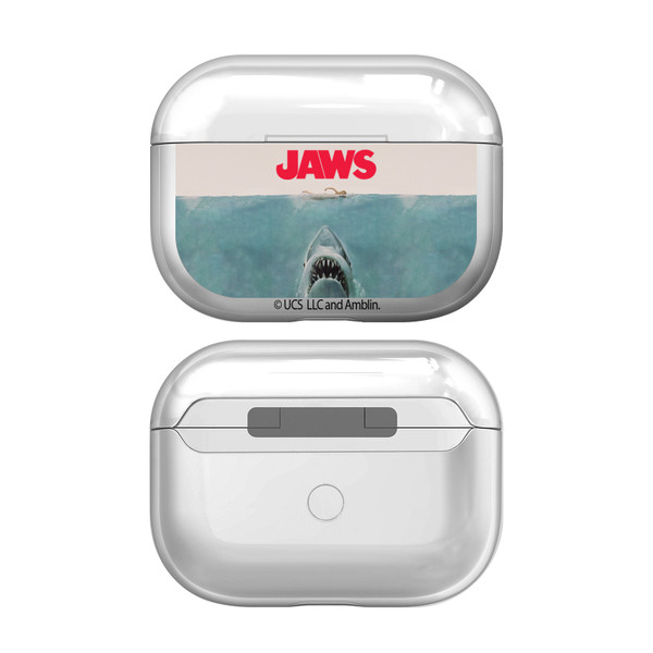 Jaws I Key Art Poster Clear Hard Crystal Cover Case for Apple AirPods Pro Charging Case