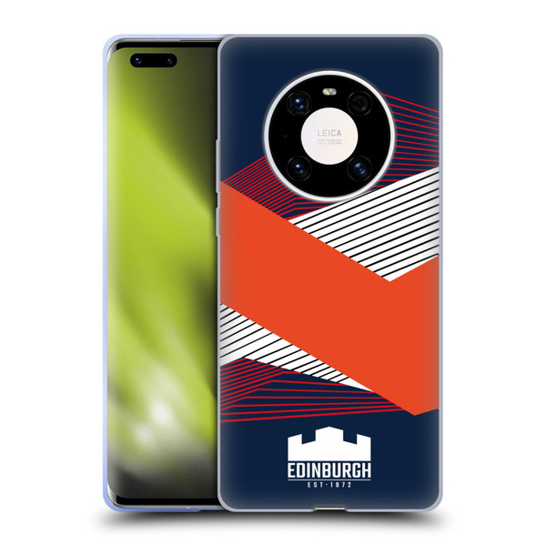 Edinburgh Rugby Graphics Shapes Soft Gel Case for Huawei Mate 40 Pro 5G