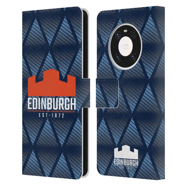 Edinburgh Rugby Graphics Pattern Leather Book Wallet Case Cover For Huawei Mate 40 Pro 5G