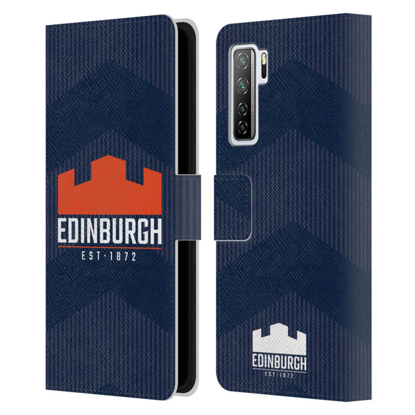 Edinburgh Rugby Graphics Lines Leather Book Wallet Case Cover For Huawei Nova 7 SE/P40 Lite 5G