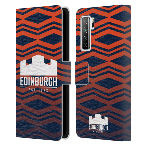 Edinburgh Rugby Graphics Pattern Gradient Leather Book Wallet Case Cover For Huawei Nova 7 SE/P40 Lite 5G