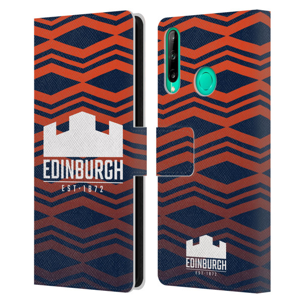 Edinburgh Rugby Graphics Pattern Gradient Leather Book Wallet Case Cover For Huawei P40 lite E