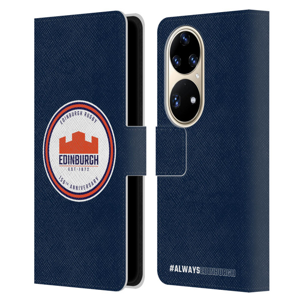 Edinburgh Rugby Graphics 150th Logo Leather Book Wallet Case Cover For Huawei P50 Pro