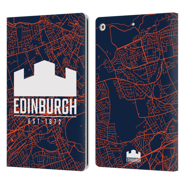 Edinburgh Rugby Graphics Map Leather Book Wallet Case Cover For Apple iPad 10.2 2019/2020/2021