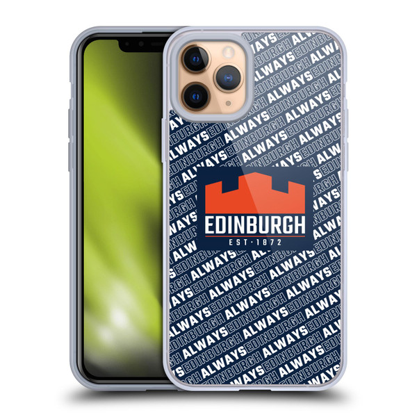Edinburgh Rugby Graphics Logo Pattern Soft Gel Case for Apple iPhone 11 Pro