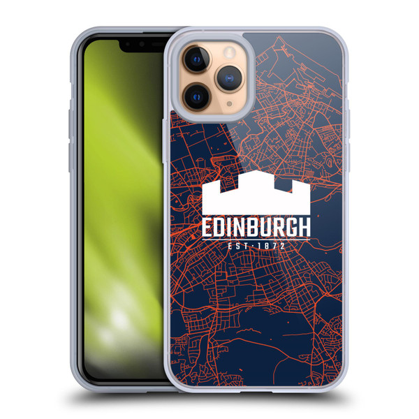 Edinburgh Rugby Graphics Map Soft Gel Case for Apple iPhone 11 Pro