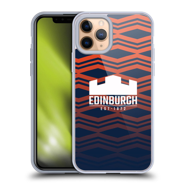 Edinburgh Rugby Graphics Pattern Gradient Soft Gel Case for Apple iPhone 11 Pro
