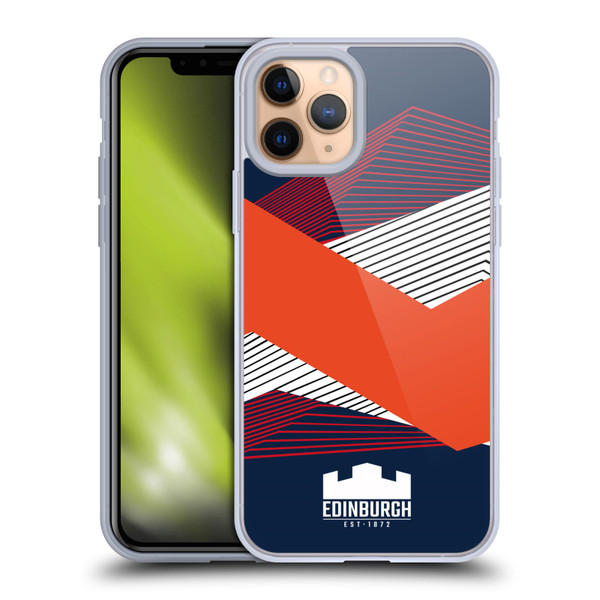Edinburgh Rugby Graphics Shapes Soft Gel Case for Apple iPhone 11 Pro