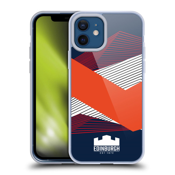 Edinburgh Rugby Graphics Shapes Soft Gel Case for Apple iPhone 12 / iPhone 12 Pro