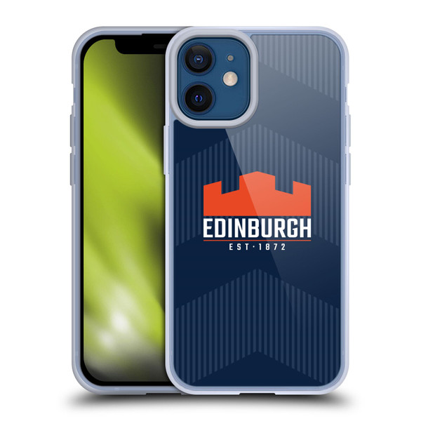 Edinburgh Rugby Graphics Lines Soft Gel Case for Apple iPhone 12 Mini