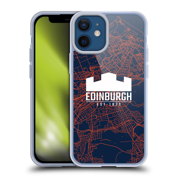Edinburgh Rugby Graphics Map Soft Gel Case for Apple iPhone 12 Mini