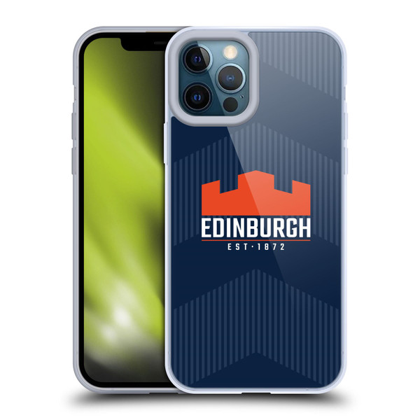 Edinburgh Rugby Graphics Lines Soft Gel Case for Apple iPhone 12 Pro Max