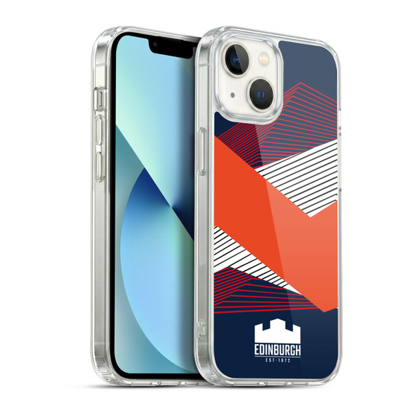 Edinburgh Rugby Graphics Shapes Soft Gel Case for Apple iPhone 13