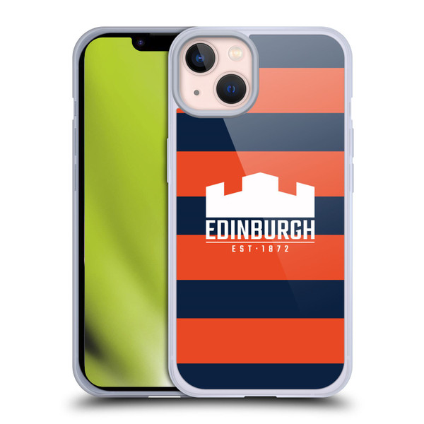 Edinburgh Rugby Graphics Stripes Soft Gel Case for Apple iPhone 13