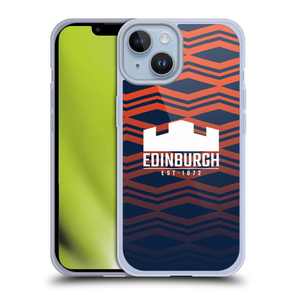 Edinburgh Rugby Graphics Pattern Gradient Soft Gel Case for Apple iPhone 14