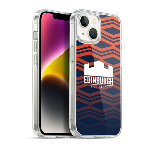 Edinburgh Rugby Graphics Pattern Gradient Soft Gel Case for Apple iPhone 14