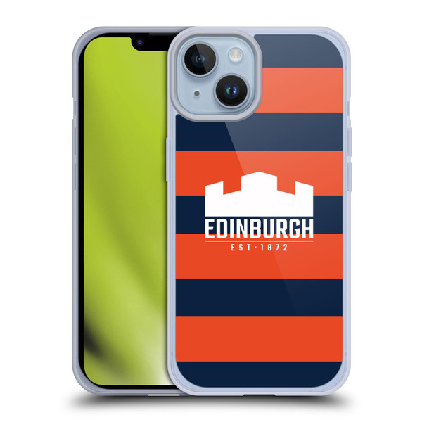 Edinburgh Rugby Graphics Stripes Soft Gel Case for Apple iPhone 14