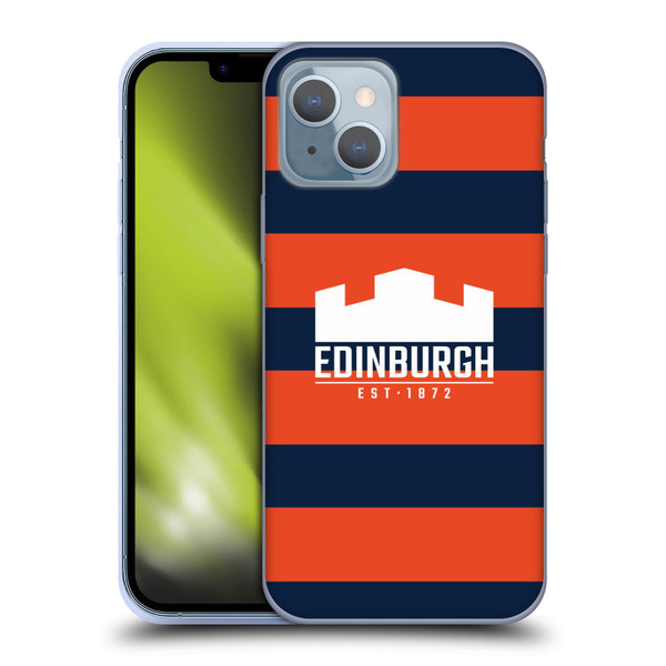Edinburgh Rugby Graphics Stripes Soft Gel Case for Apple iPhone 14