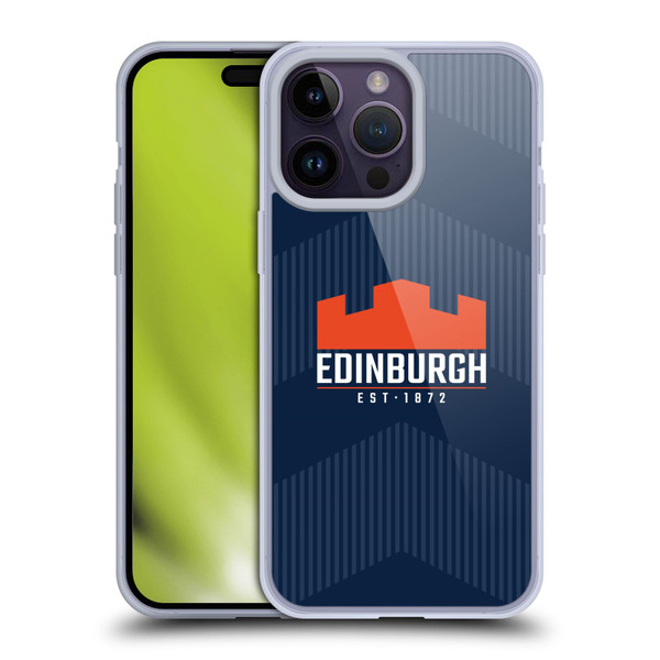 Edinburgh Rugby Graphics Lines Soft Gel Case for Apple iPhone 14 Pro Max