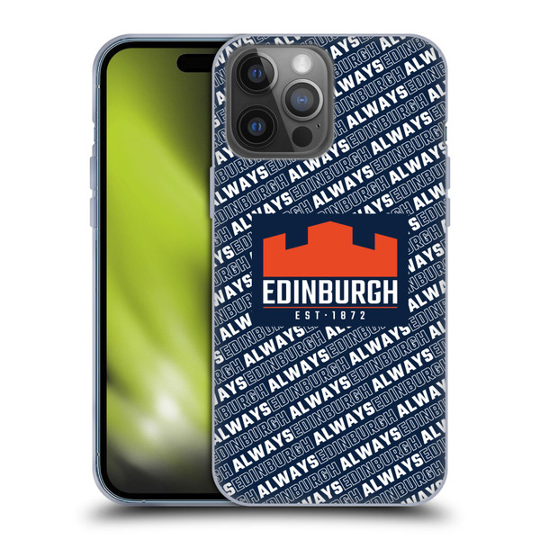 Edinburgh Rugby Graphics Logo Pattern Soft Gel Case for Apple iPhone 14 Pro Max