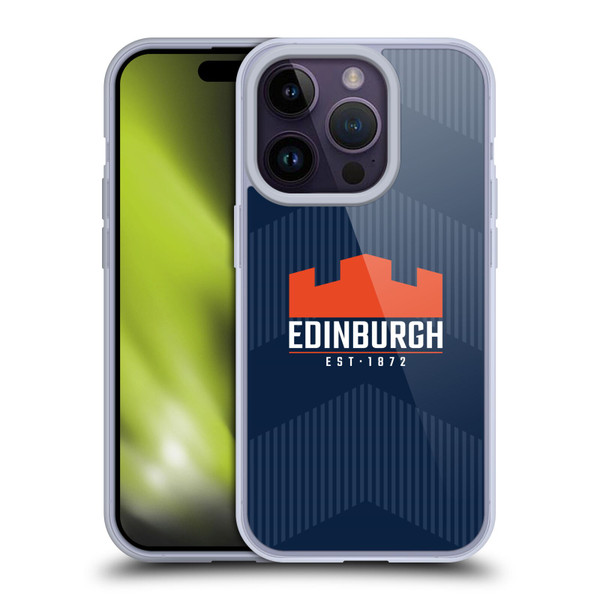 Edinburgh Rugby Graphics Lines Soft Gel Case for Apple iPhone 14 Pro