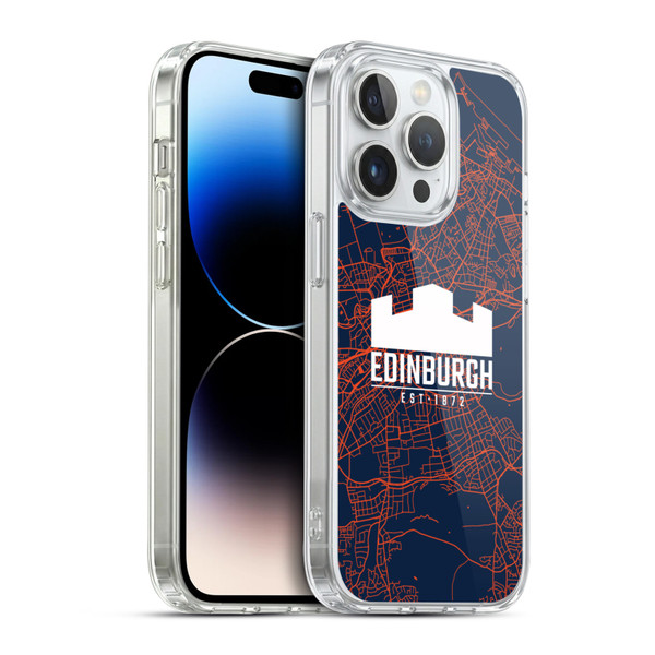 Edinburgh Rugby Graphics Map Soft Gel Case for Apple iPhone 14 Pro & MagSafe