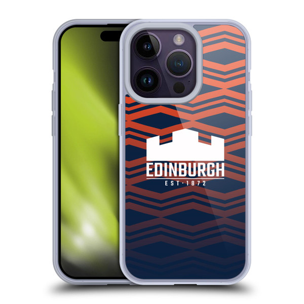 Edinburgh Rugby Graphics Pattern Gradient Soft Gel Case for Apple iPhone 14 Pro