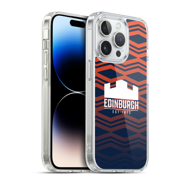 Edinburgh Rugby Graphics Pattern Gradient Soft Gel Case for Apple iPhone 14 Pro & MagSafe
