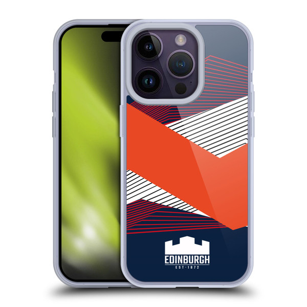Edinburgh Rugby Graphics Shapes Soft Gel Case for Apple iPhone 14 Pro
